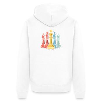 Aspect comique des pièces d’échecs - Veste à capuche bio Premium Unisexe - blanc - Dos - Thijin (182cm)