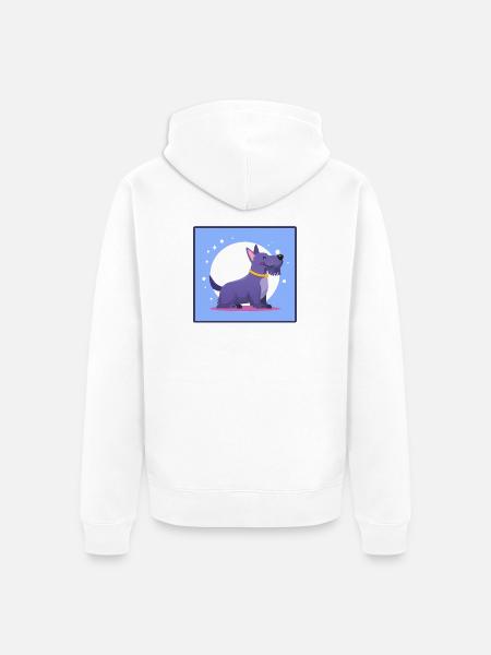 Lila Scottish-Terrier (Comic) - Unisex Premium Bio Zip Hoodie - Weiß