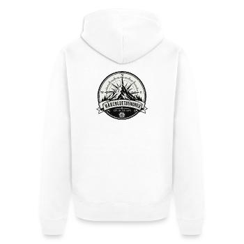 Bündner - Unisex Premium Bio Zip Hoodie - Weiß - Hinten - Thijin (182cm)