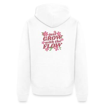 Femmes Grow Flow - Veste à capuche bio Premium Unisexe - blanc - Dos - Thijin (182cm)