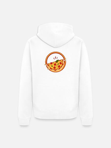 Pizza - Unisex Premium Bio Zip Hoodie - Weiß
