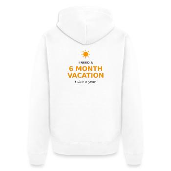 Des fêtes toute l’année - Veste à capuche bio Premium Unisexe - blanc - Dos - Thijin (182cm)