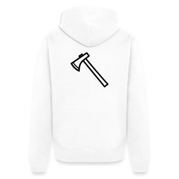 Axt - Unisex Premium Bio Zip Hoodie - Weiß - Hinten - Thijin (182cm)