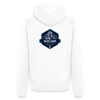 Monte Agnèr Dolomiten, Veneto, Italien Vintage Wanderung - Unisex Premium Bio Zip Hoodie - Weiß - Hinten - Thijin (182cm)