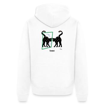 Sternzeichen-Bild Zwilling, Abstraktion - Unisex Premium Bio Zip Hoodie - Weiß - Hinten - Thijin (182cm)