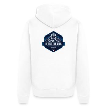 Mont Blanc, Französische Alpen, Chamonix, Frankreich - Unisex Premium Bio Zip Hoodie - Weiß - Hinten - Thijin (182cm)