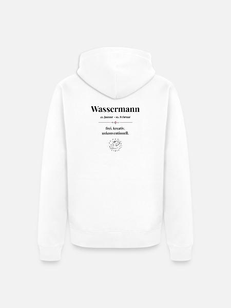 Sternzeichen Wassermann – Datum & Eigenschaften - Unisex Premium Bio Zip Hoodie - Weiß