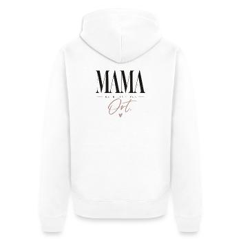Mama. Mein sicherer Ort. Geschenk Oma Mama - Unisex Premium Bio Zip Hoodie - Weiß - Hinten - Thijin (182cm)