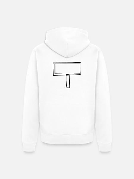 Ortstafel handgezeichnet - Unisex Premium Bio Zip Hoodie - Weiß