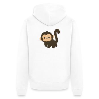 Spider Monkey Cartoon Charm - Unisex Premium Bio Zip Hoodie - Weiß - Hinten - Thijin (182cm)