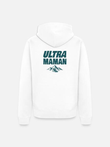 Ultra Maman Trail - Unisex Premium Bio Zip Hoodie - Weiß