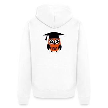 6061912 119208075 Eule - Unisex Premium Bio Zip Hoodie - Weiß - Hinten - Thijin (182cm)