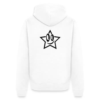 lachender stern gesicht star - Unisex Premium Bio Zip Hoodie - Weiß - Hinten - Thijin (182cm)