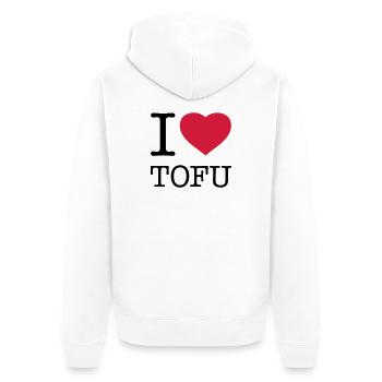 I LOVE TOFU SOY - Unisex Premium Organic Zip Hoodie - white - Back - Thijin (182cm)