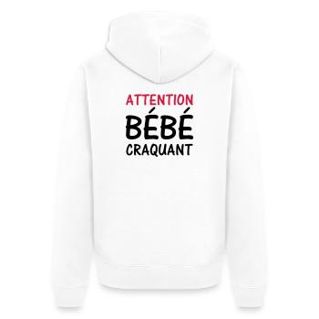 Attention BEBE craquant ! - Veste à capuche bio Premium Unisexe - blanc - Dos - Thijin (182cm)