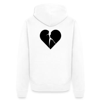 heart broken lovesick - Unisex Premium Bio Zip Hoodie - Weiß - Hinten - Thijin (182cm)