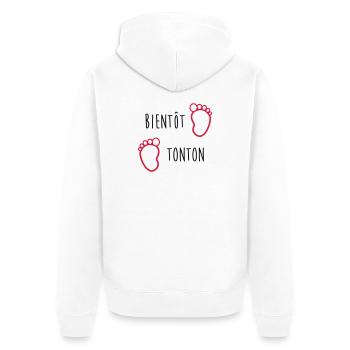 Bientôt Tonton / Bébé / Naissance / Oncle / Baby - Veste à capuche bio Premium Unisexe - blanc - Dos - Thijin (182cm)