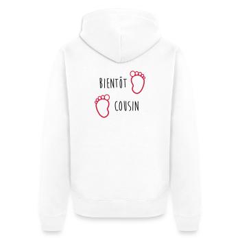Onkel / Tante / Vetter / Cousin / Kusine - Unisex Premium Bio Zip Hoodie - Weiß - Hinten - Thijin (182cm)