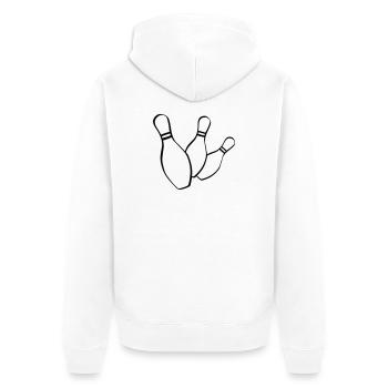 bowling kegelclub - Unisex Premium Bio Zip Hoodie - Weiß - Hinten - Thijin (182cm)