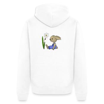Rabbit and ladybug - Unisex Premium Organic Zip Hoodie - white - Back - Thijin (182cm)