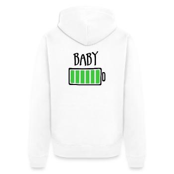 Aus Batterien - Baby - Unisex Premium Bio Zip Hoodie - Weiß - Hinten - Thijin (182cm)