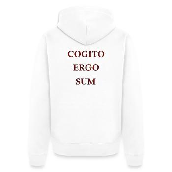 Cogito Ergo Sum - Veste à capuche bio Premium Unisexe - blanc - Dos - Thijin (182cm)