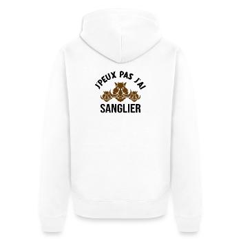 Je Peux Pas J'ai Sanglier Humour Chasse humorist - Veste à capuche bio Premium Unisexe - blanc - Dos - Thijin (182cm)