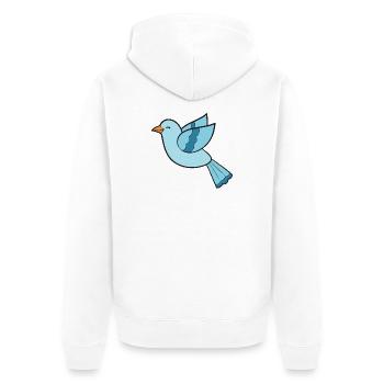 Vogel Vögel - Unisex Premium Bio Zip Hoodie - Weiß - Hinten - Thijin (182cm)
