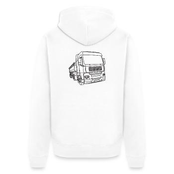 Truck Sketch - Unisex Premium Organic Zip Hoodie - white - Back - Thijin (182cm)