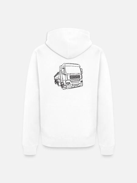 Truck Sketch - Unisex Premium Organic Zip Hoodie - white