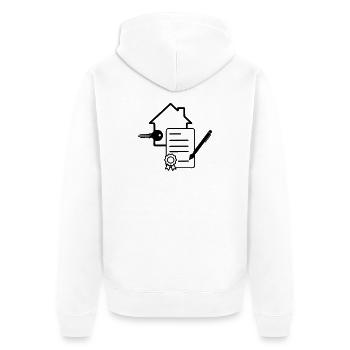 House and contract signing - Unisex Premium Organic Zip Hoodie - white - Back - Thijin (182cm)