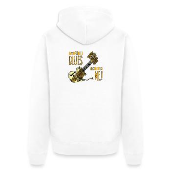 Guitar play it for me COLOR - Unisex Premium Organic Zip Hoodie - white - Back - Thijin (182cm)
