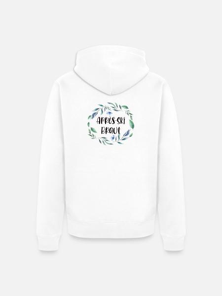 Junggesellenabschied Après Ski Braut Geschenk - Unisex Premium Bio Zip Hoodie - Weiß