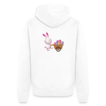 pâques, easter, fêtes de pâques - Veste à capuche bio Premium Unisexe - blanc - Dos - Thijin (182cm)