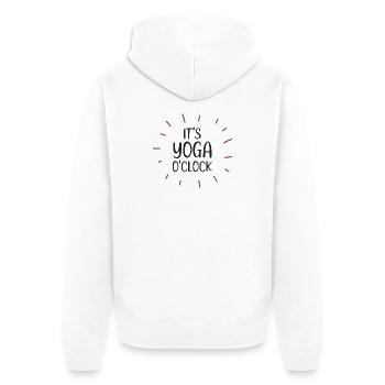 C’est Yoga O’Clock - Veste à capuche bio Premium Unisexe - blanc - Dos - Thijin (182cm)