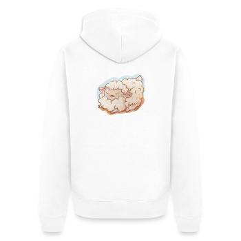 Komme was Wolle. - Unisex Premium Bio Zip Hoodie - Weiß - Hinten - Thijin (182cm)