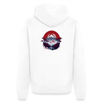 asiatische Berglandschaft - Unisex Premium Bio Zip Hoodie - Weiß - Hinten - Thijin (182cm)