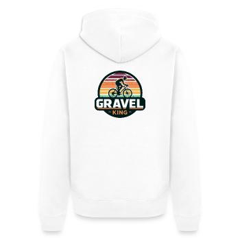Gravel King Cyclisme Fanart Design - Veste à capuche bio Premium Unisexe - blanc - Dos - Thijin (182cm)