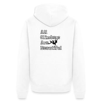 Toutes les grimpantes sont de belles femelles noires - Veste à capuche bio Premium Unisexe - blanc - Dos - Thijin (182cm)