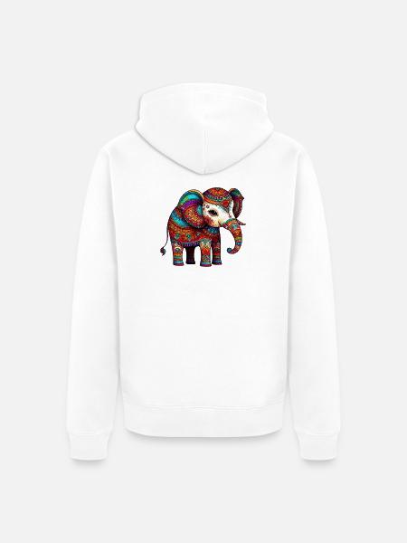 Éléphant - Veste à capuche bio Premium Unisexe - blanc