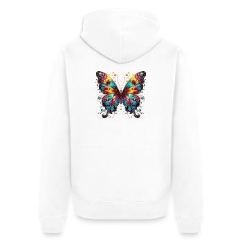 Papillon - Veste à capuche bio Premium Unisexe - blanc - Dos - Thijin (182cm)