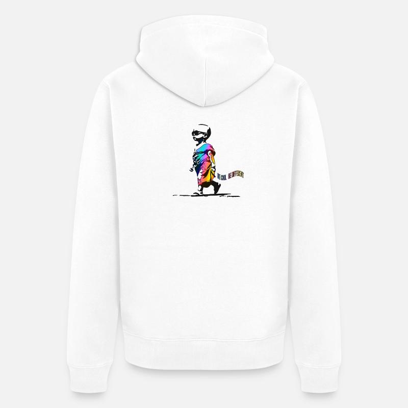 Be Cool Be Different - Unisex Premium Bio Zip Hoodie - Weiß