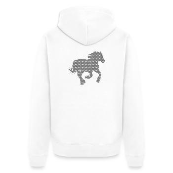 HORSE. COLT. MARE. ANIMAL. ANIMALS. NATURE. - Unisex Premium Organic Zip Hoodie - white - Back - Thijin (182cm)