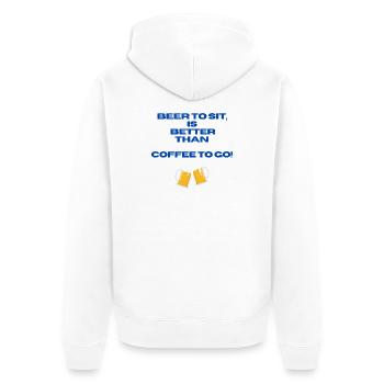 Biergemütlichkeit - Unisex Premium Bio Zip Hoodie - Weiß - Hinten - Thijin (182cm)