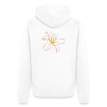Flame Blossom Line Art - Unisex Premium Organic Zip Hoodie - white - Back - Thijin (182cm)