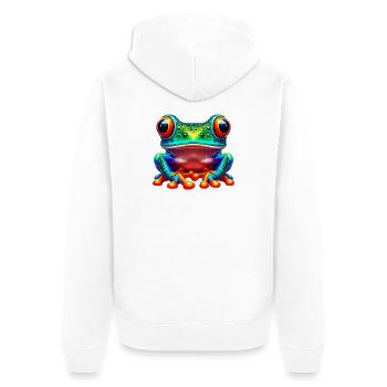 Grenouille - Veste à capuche bio Premium Unisexe - blanc - Dos - Thijin (182cm)