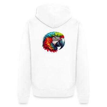 Papagei - Unisex Premium Bio Zip Hoodie - Weiß - Hinten - Thijin (182cm)