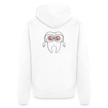 Une adorable dent portant des lunettes - Veste à capuche bio Premium Unisexe - blanc - Dos - Thijin (182cm)