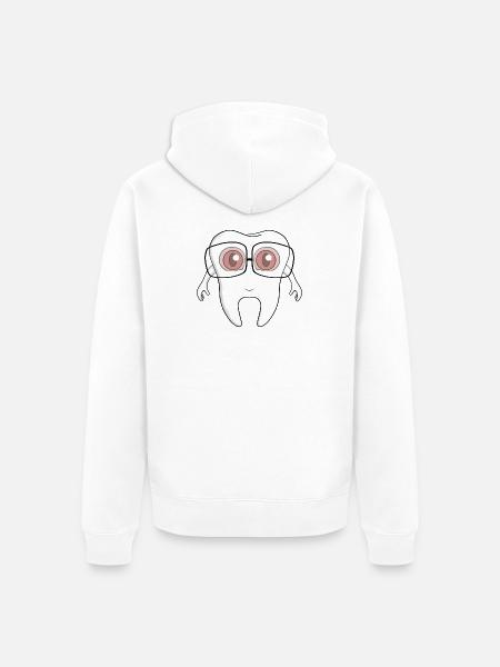 Ein entzückender Zahn mit Brille - Unisex Premium Bio Zip Hoodie - Weiß