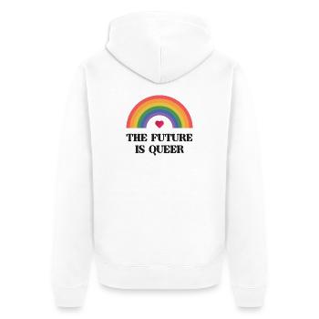 Mois de la fierté LGBT - L’avenir est queer - Veste à capuche bio Premium Unisexe - blanc - Dos - Thijin (182cm)